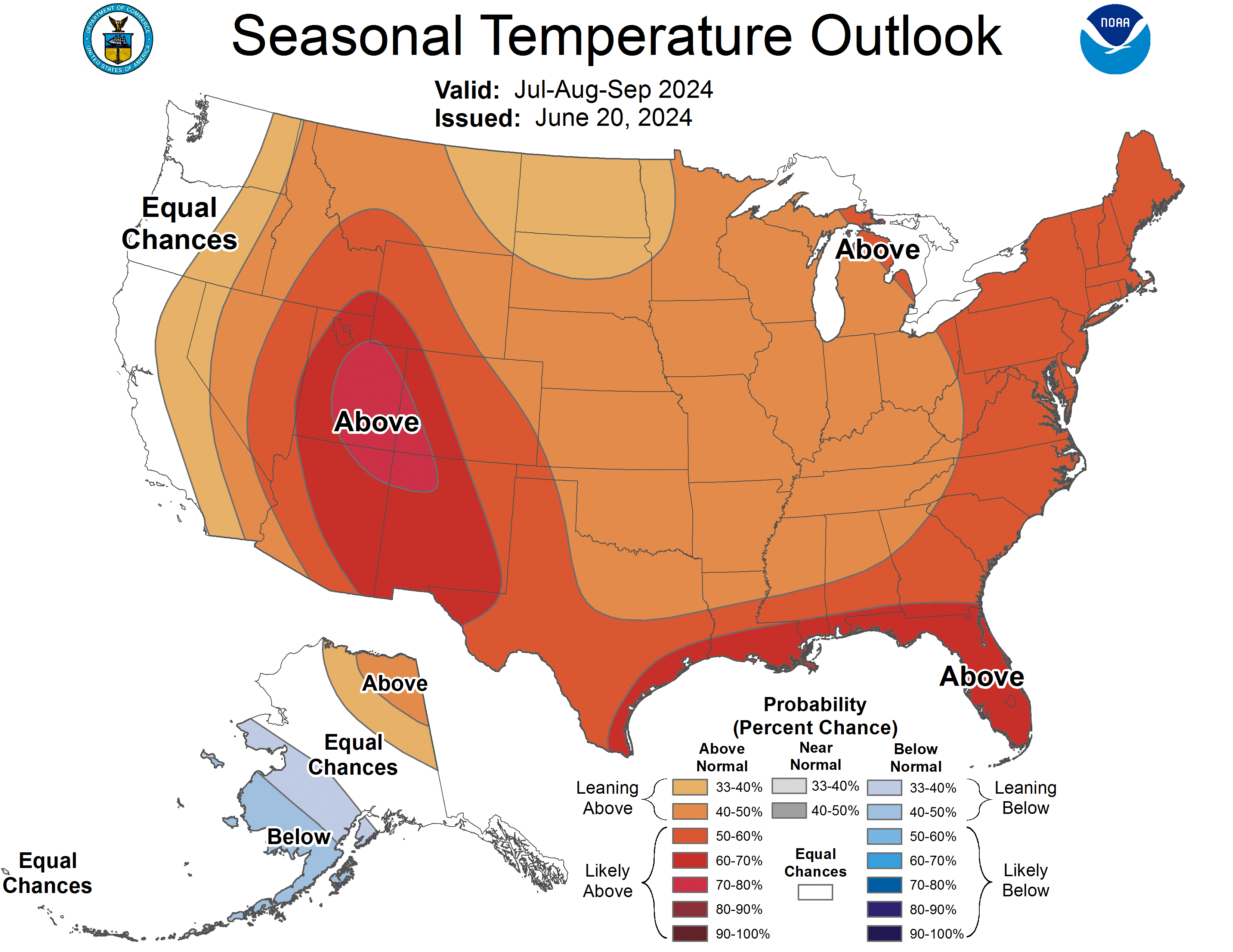 temperature outlook for 3 months