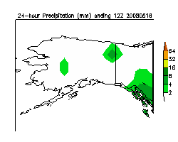 Alaska 24-Hour total precipitation for the most recent day