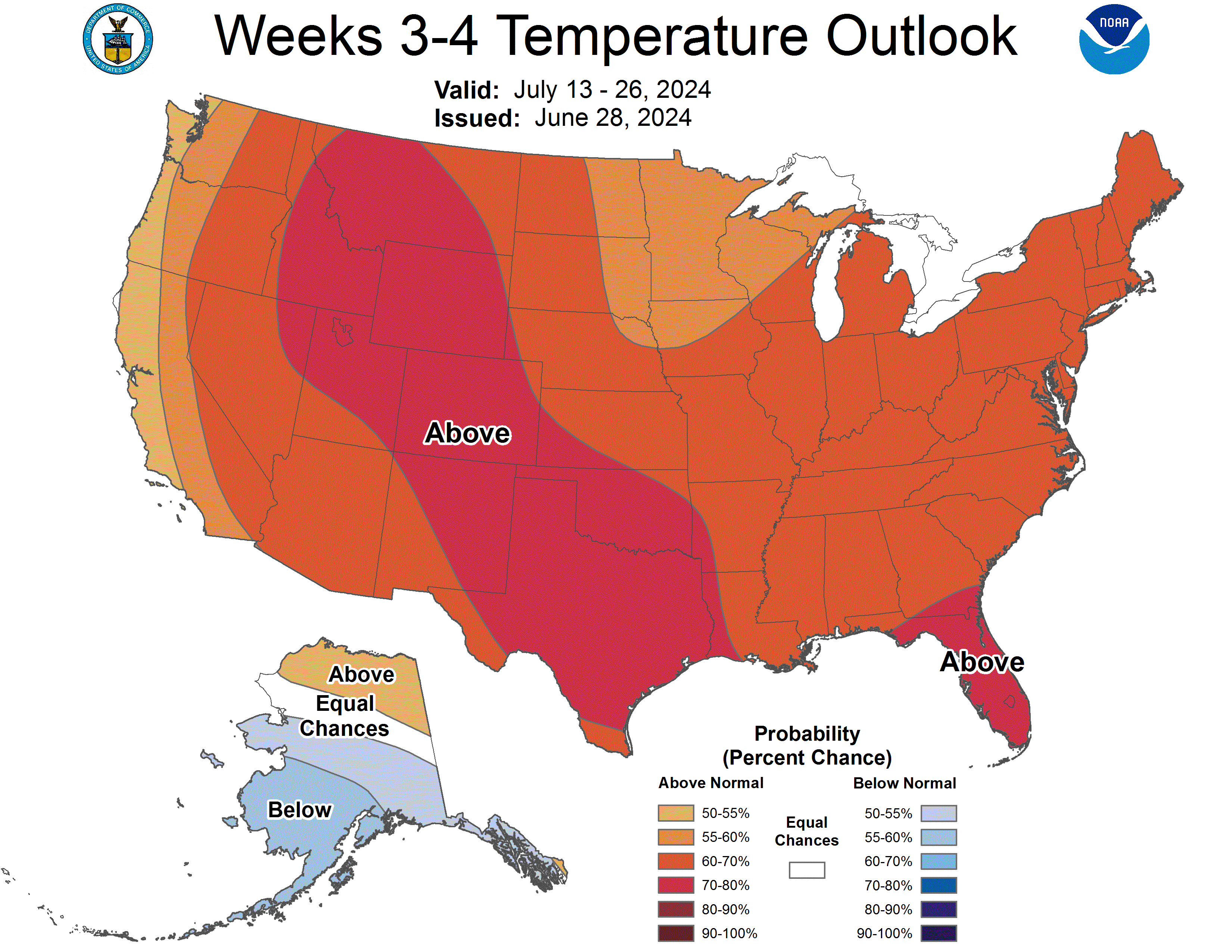 Week 3-4 Outlooks - Temperature Probability