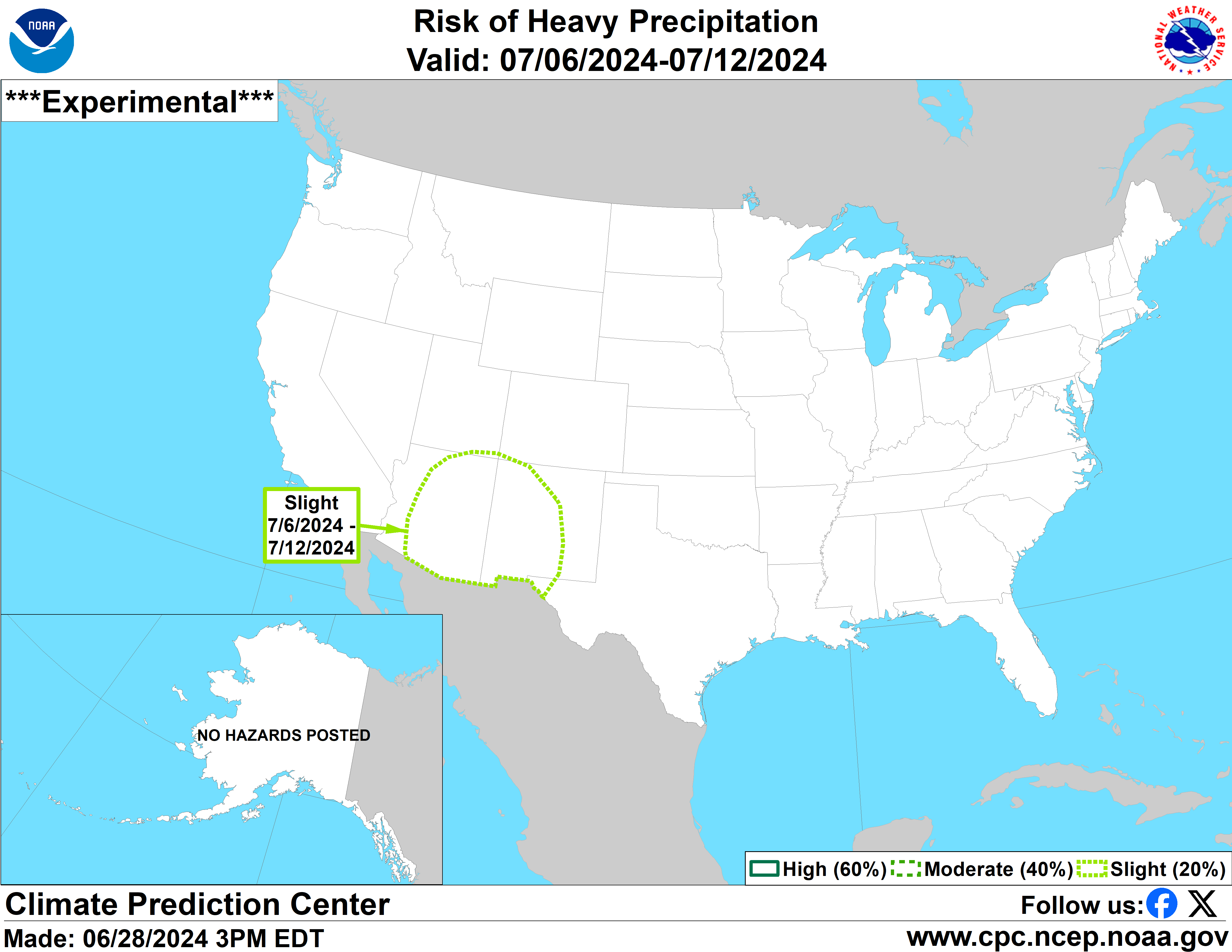 United States 8-14 Day Probabilistic Precipitation Hazards Outlook